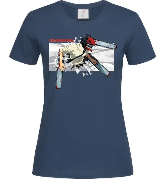 Жіноча футболка Chainsaw man Темно-синій фото