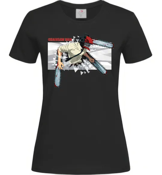 Жіноча футболка Chainsaw man Чорний фото