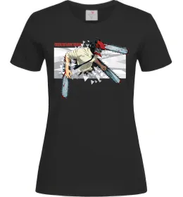 Жіноча футболка Chainsaw man Чорний фото