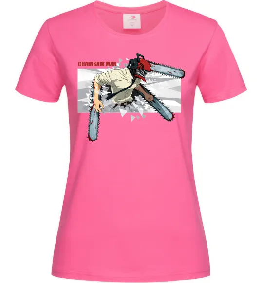 Жіноча футболка Chainsaw man Яскраво-рожевий фото
