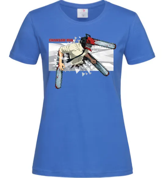 Жіноча футболка Chainsaw man Яскраво-синій фото