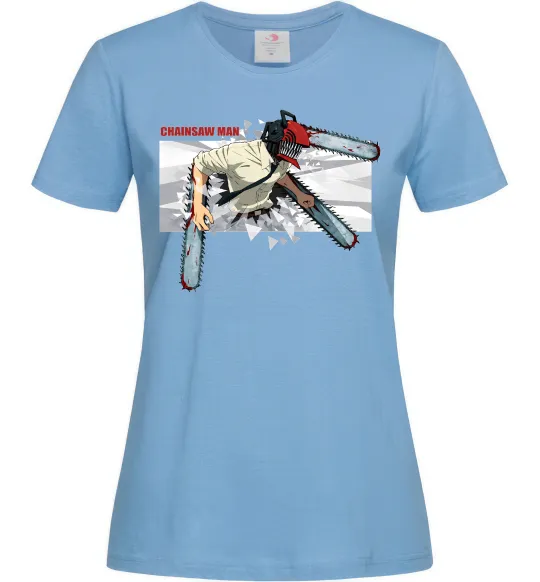Жіноча футболка Chainsaw man Блакитний фото