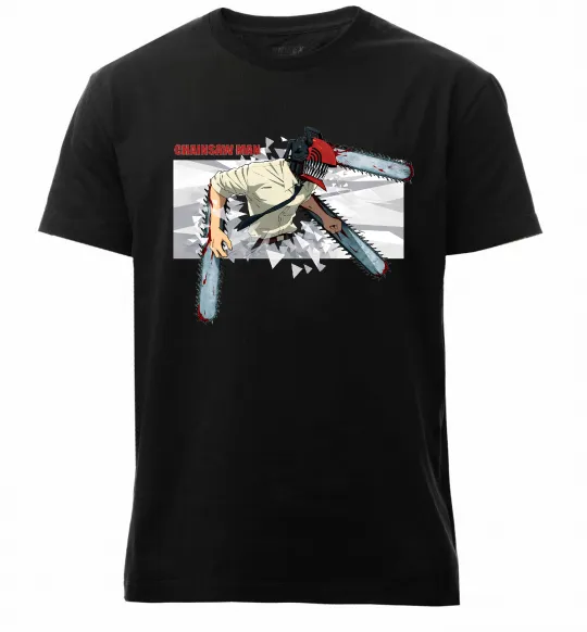 Мужская премиум футболка Chainsaw man Черный фото