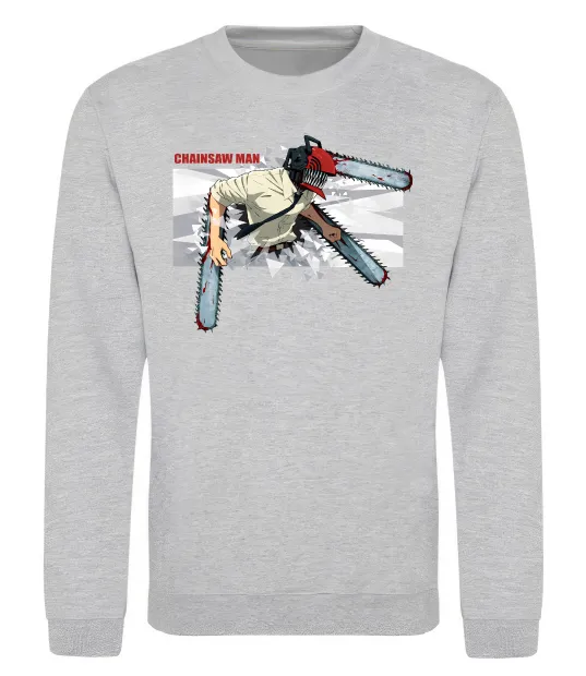 Свитшот Chainsaw man Серый меланж фото