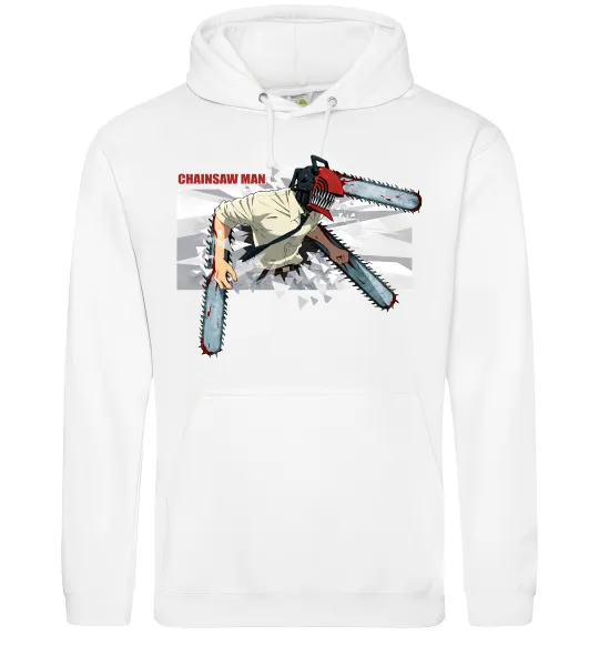 Мужская толстовка (худи) Chainsaw man Белый фото