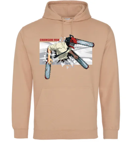 Мужская толстовка (худи) Chainsaw man Песочный фото