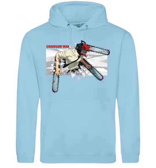 Чоловіча толстовка (худі) Chainsaw man Блакитний фото