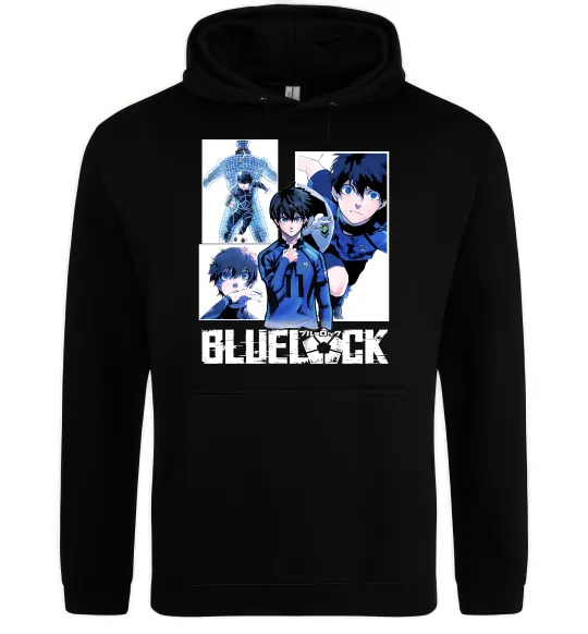 Чоловіча толстовка (худі) BlueLock колаж Чорний фото