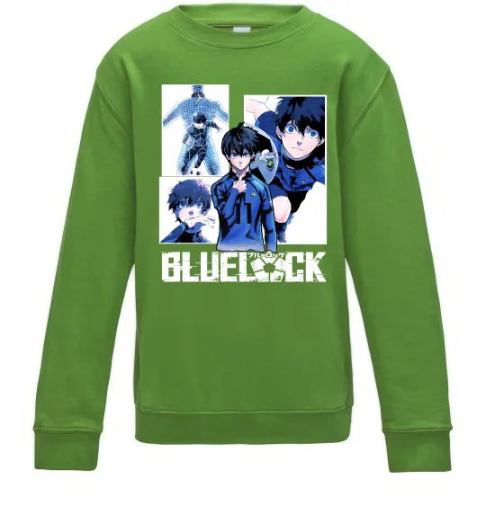 Детский Свитшот BlueLock колаж Лаймовый фото