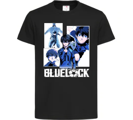 Дитяча футболка BlueLock колаж Чорний фото