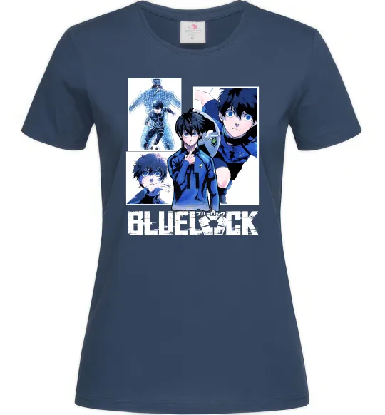 Женская футболка BlueLock колаж Темно-синий фото