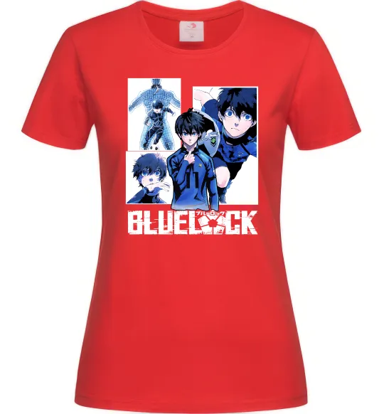 Женская футболка BlueLock колаж Красный фото