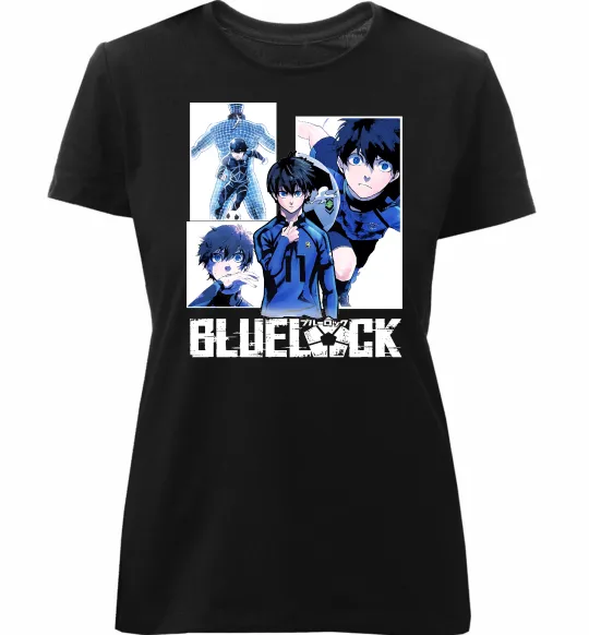 Жіноча преміум футболка BlueLock колаж Чорний фото