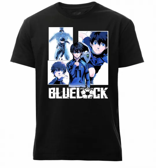 Мужская премиум футболка BlueLock колаж Черный фото