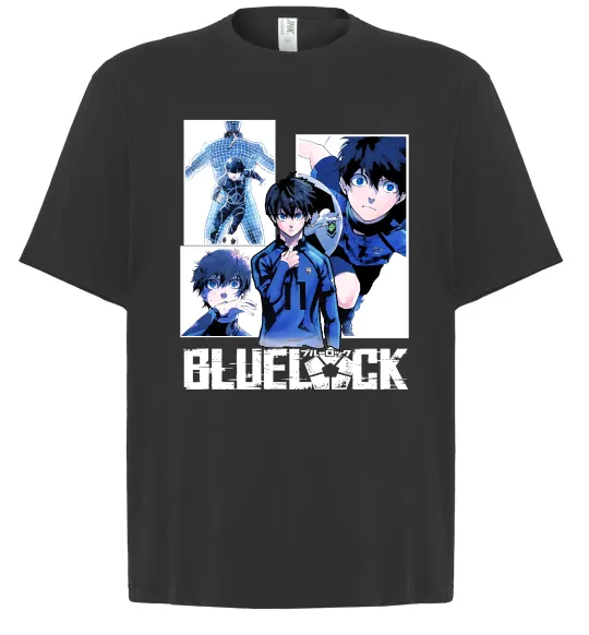Футболка Оверсайз BlueLock колаж Черный фото