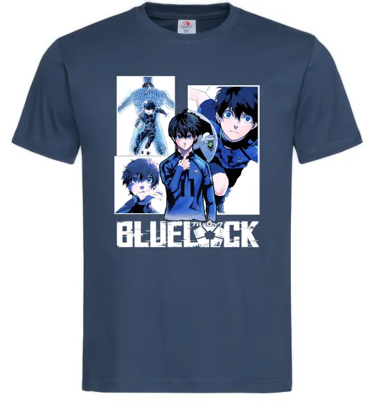 Мужская футболка BlueLock колаж Темно-синий фото