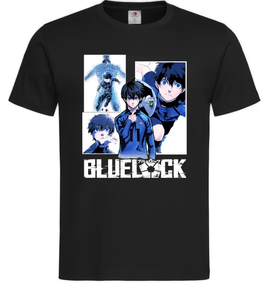 Мужская футболка BlueLock колаж Черный фото