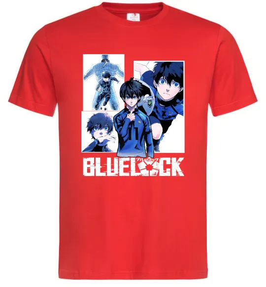 Мужская футболка BlueLock колаж Красный фото