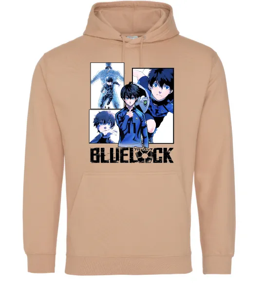 Чоловіча толстовка (худі) BlueLock колаж Пісочний фото