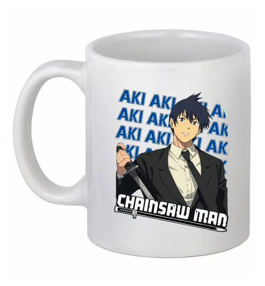 Чашка керамическая Chainsaw Man Aki Белый фото