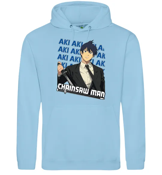 Жіноча толстовка (худі) Chainsaw Man Aki Блакитний фото
