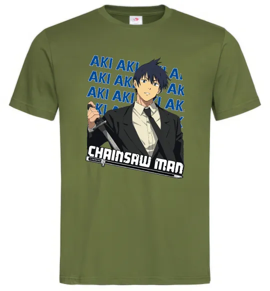 Чоловіча футболка Chainsaw Man Aki Оливковий фото