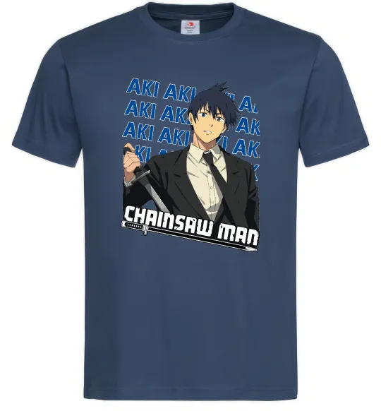 Чоловіча футболка Chainsaw Man Aki Темно-синій фото