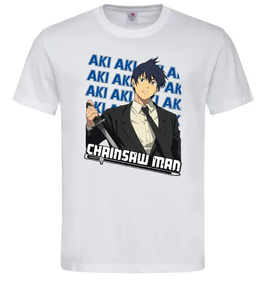 Чоловіча футболка Chainsaw Man Aki Білий фото