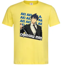 Чоловіча футболка Chainsaw Man Aki Лимонний фото
