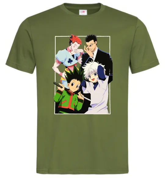 Мужская футболка Hunter x Hunter персонажі Оливковый фото