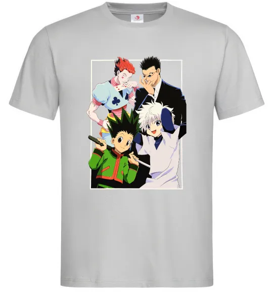 Мужская футболка Hunter x Hunter персонажі Серый фото
