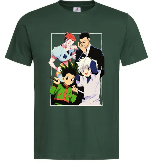 Мужская футболка Hunter x Hunter персонажі Темно-зеленый фото