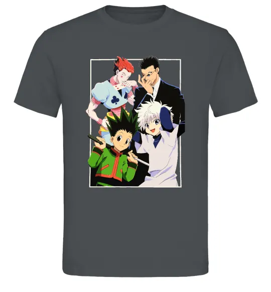 Мужская футболка Hunter x Hunter персонажі Графит фото