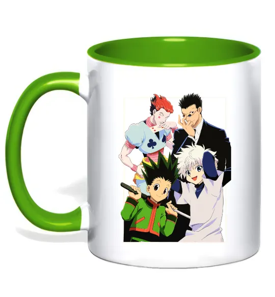 Чашка з кольоровою ручкою Hunter x Hunter персонажі Лаймовий фото