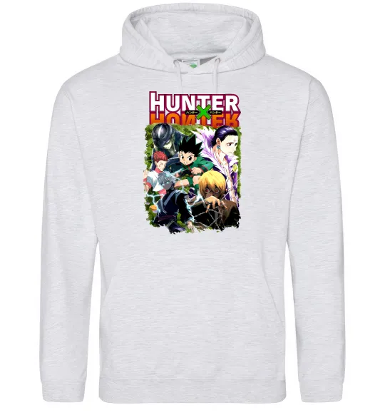 Женская толстовка (худи) Хантер х Хантер Серый меланж фото
