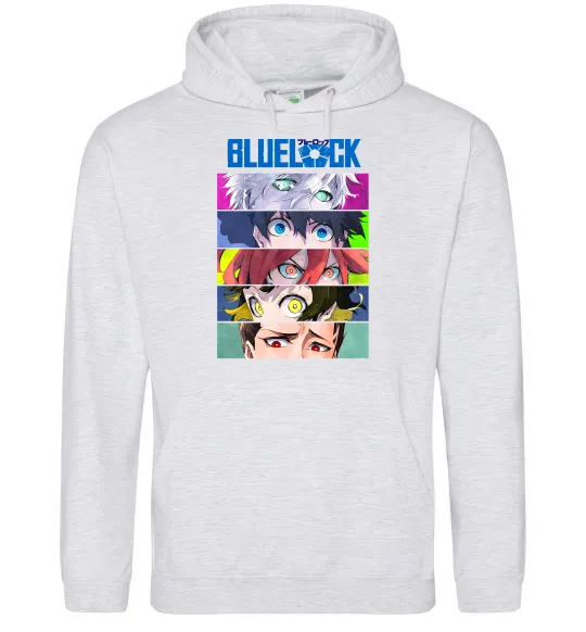 Чоловіча толстовка (худі) BlueLock eyes Сірий меланж фото