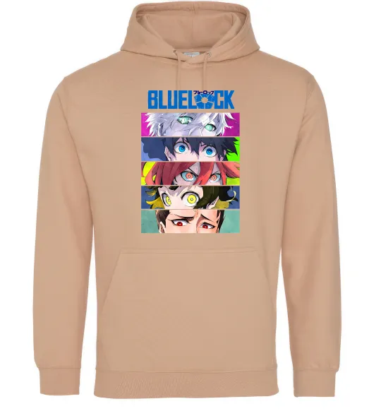 Чоловіча толстовка (худі) BlueLock eyes Пісочний фото