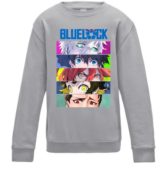 Детский Свитшот BlueLock eyes Серый меланж фото
