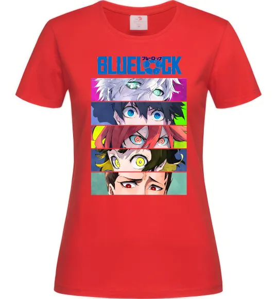 Женская футболка BlueLock eyes Красный фото