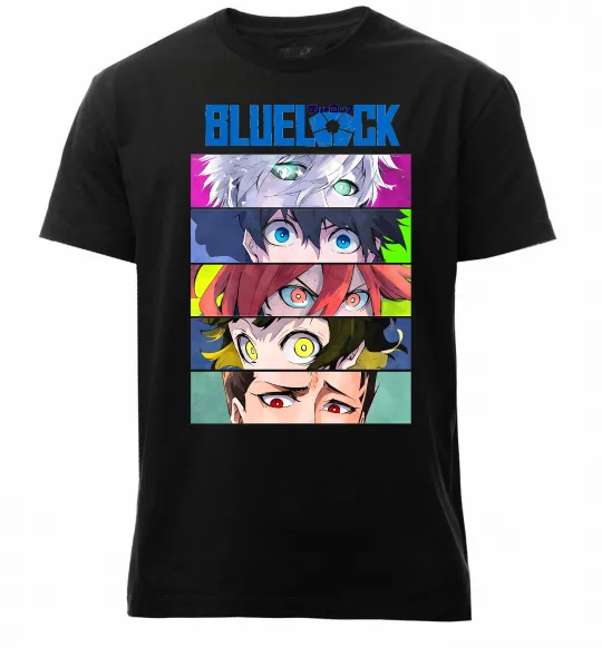 Мужская премиум футболка BlueLock eyes Черный фото