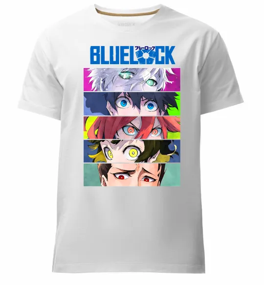 Мужская премиум футболка BlueLock eyes Белый фото