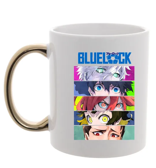 Чашка с цветной ручкой BlueLock eyes Золото фото