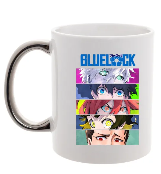 Чашка с цветной ручкой BlueLock eyes Серебро фото