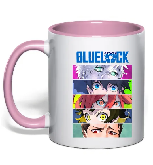 Чашка с цветной ручкой BlueLock eyes Нежно розовый фото