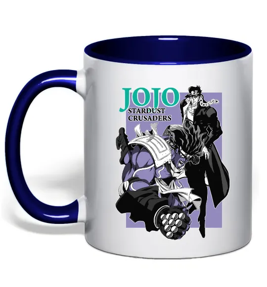 Чашка з кольоровою ручкою Jojo stardust crusaders Глибокий темно-синій фото