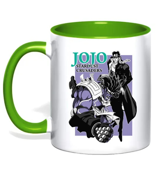 Чашка з кольоровою ручкою Jojo stardust crusaders Зелений фото