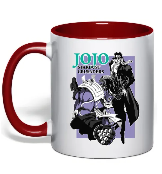 Чашка з кольоровою ручкою Jojo stardust crusaders Червоний фото