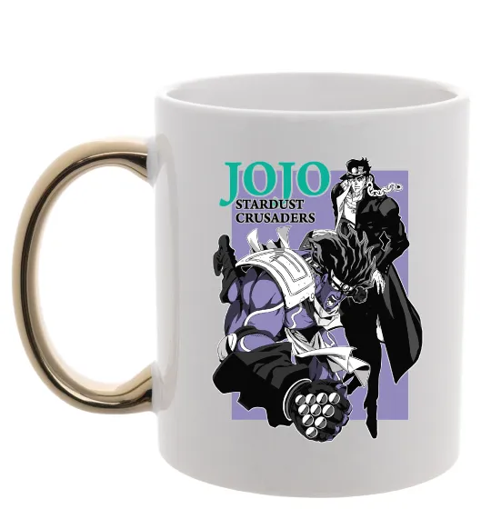 Чашка з кольоровою ручкою Jojo stardust crusaders Золото фото