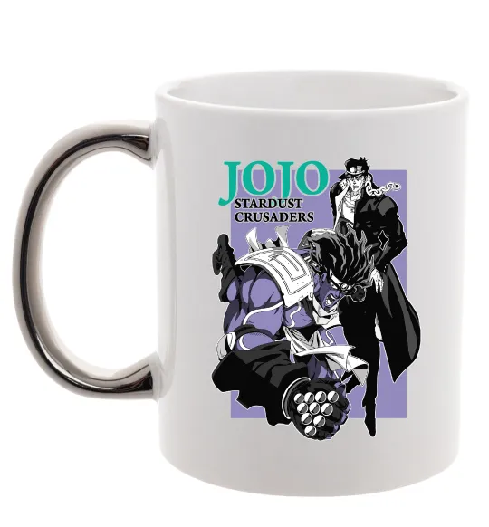 Чашка з кольоровою ручкою Jojo stardust crusaders Срібло фото