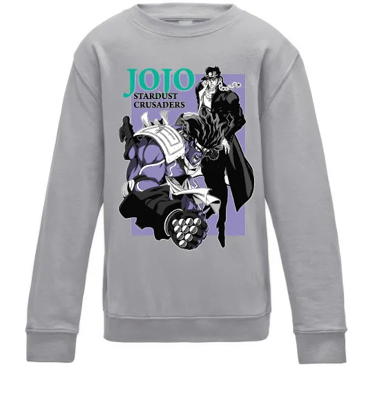 Дитячий світшот Jojo stardust crusaders Сірий меланж фото